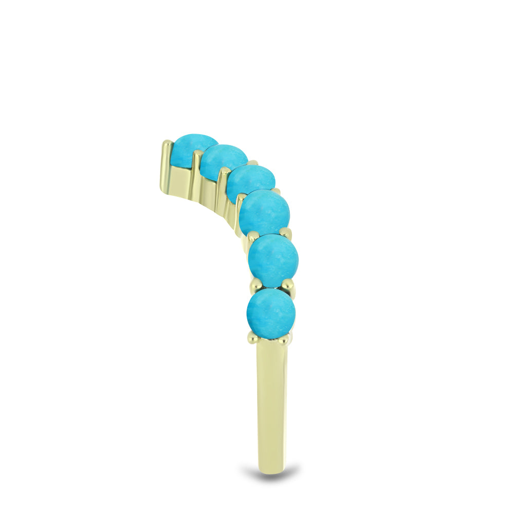 Pozlátený Strieborný Prsteň s so Sleeping Beauty Tyrkysom 4 