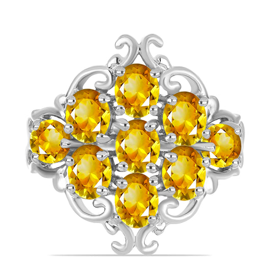 Strieborný Prsteň s Uralským Citrínom