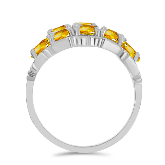 Strieborný Prsteň s Uralským Citrínom