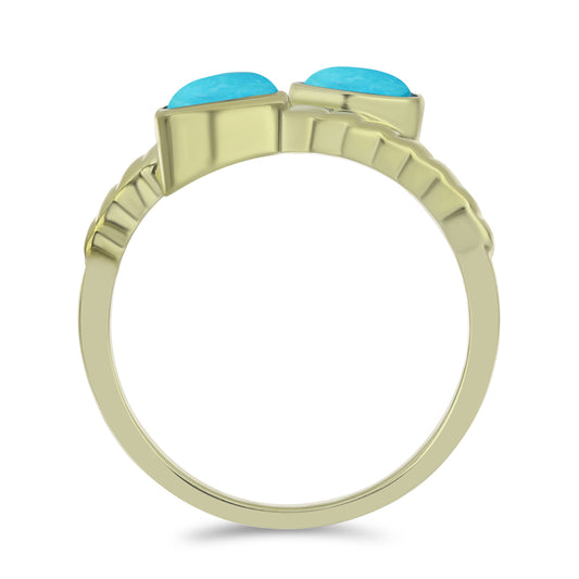 Pozlátený Strieborný Prsteň s so Sleeping Beauty Tyrkysom