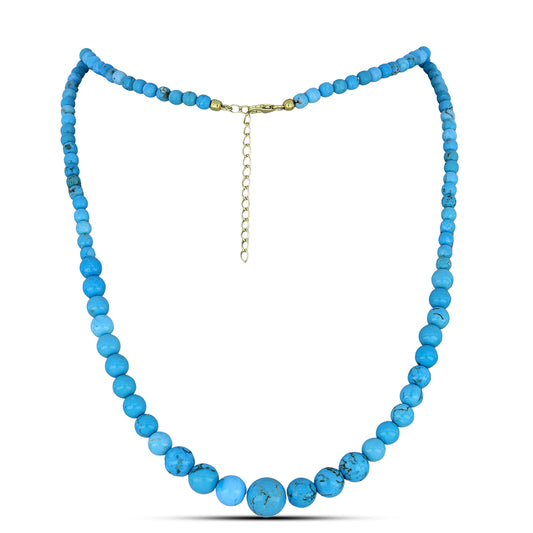 Pozlátený Strieborný Náhrdelník s so Sleeping Beauty Tyrkysom