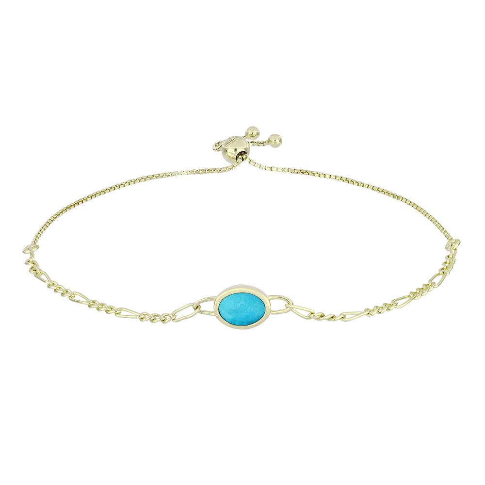 Pozlátený Strieborný Náramok s so Sleeping Beauty Tyrkysom 1 