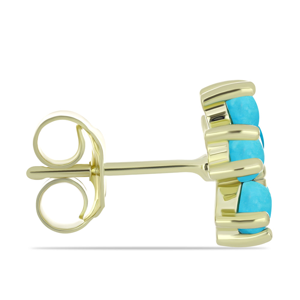 Pozlátené Strieborné Náušnice s so Sleeping Beauty Tyrkysom a Bielym Topásom 2 