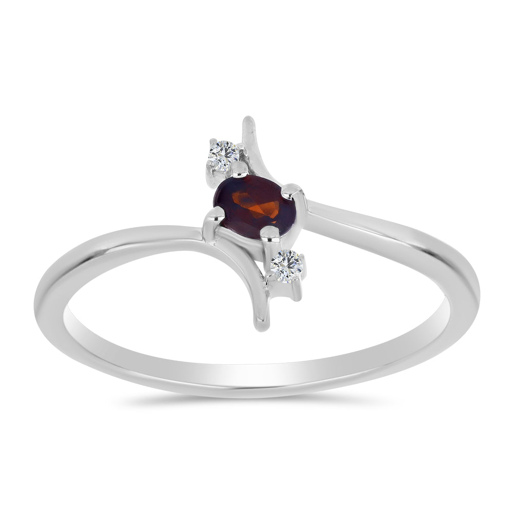 Strieborný Prsteň s Bartonským Granátom a Bielym Topásom 3 