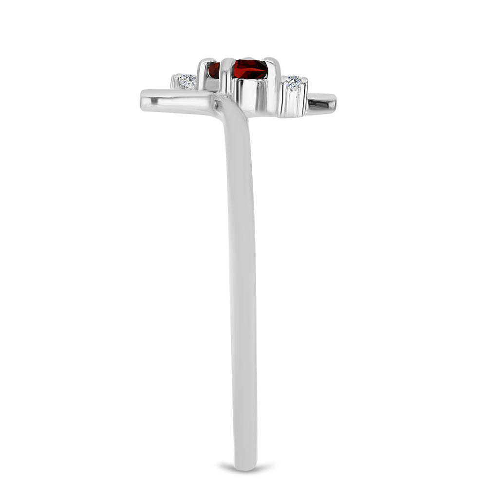 Strieborný Prsteň s Bartonským Granátom a Bielym Topásom 4 