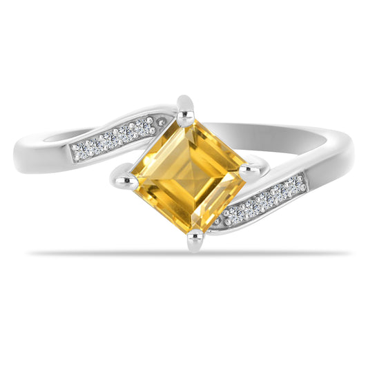 Strieborný Prsteň s Uralským Citrínom a Bielym Topásom