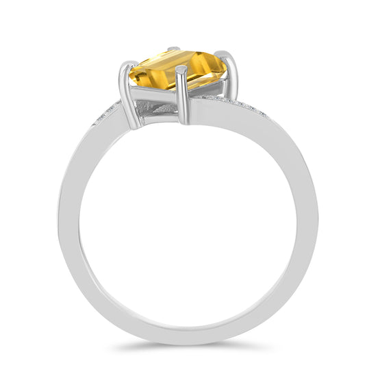 Strieborný Prsteň s Uralským Citrínom a Bielym Topásom