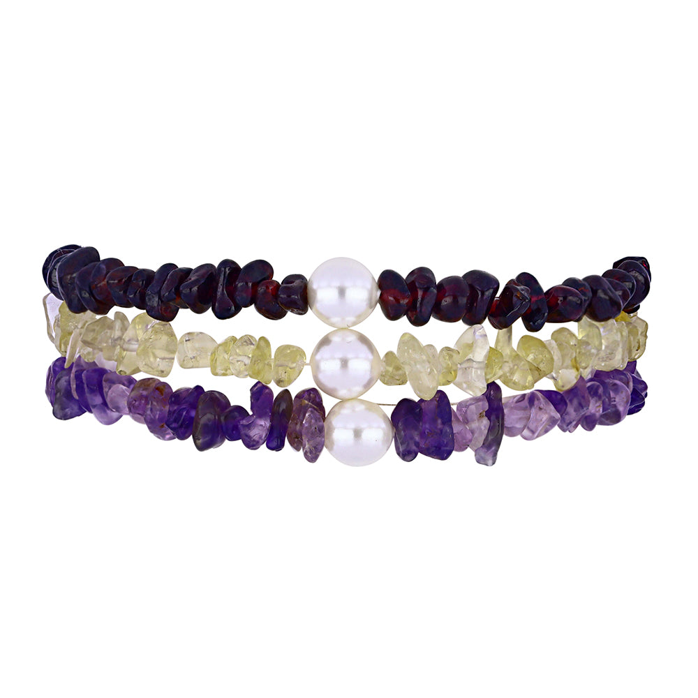 Nugetové Sada s Bartonským Granátom a so Sladkovodnou Bielou Perlou ( Náramok )