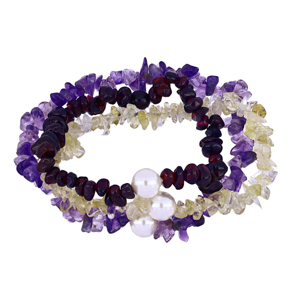 Nugetové Sada s Bartonským Granátom a so Sladkovodnou Bielou Perlou ( Náramok ) 2 