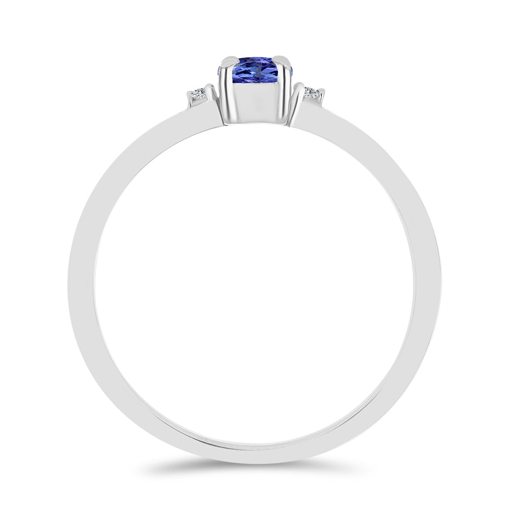 Strieborný Prsteň s Tanzanitom a Bielym Topásom 2 