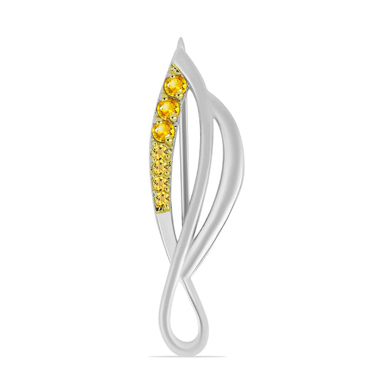 Strieborný Brošňa s Uralským Citrínom