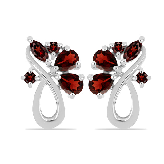 Strieborné Náušnice s Bartonským Granátom