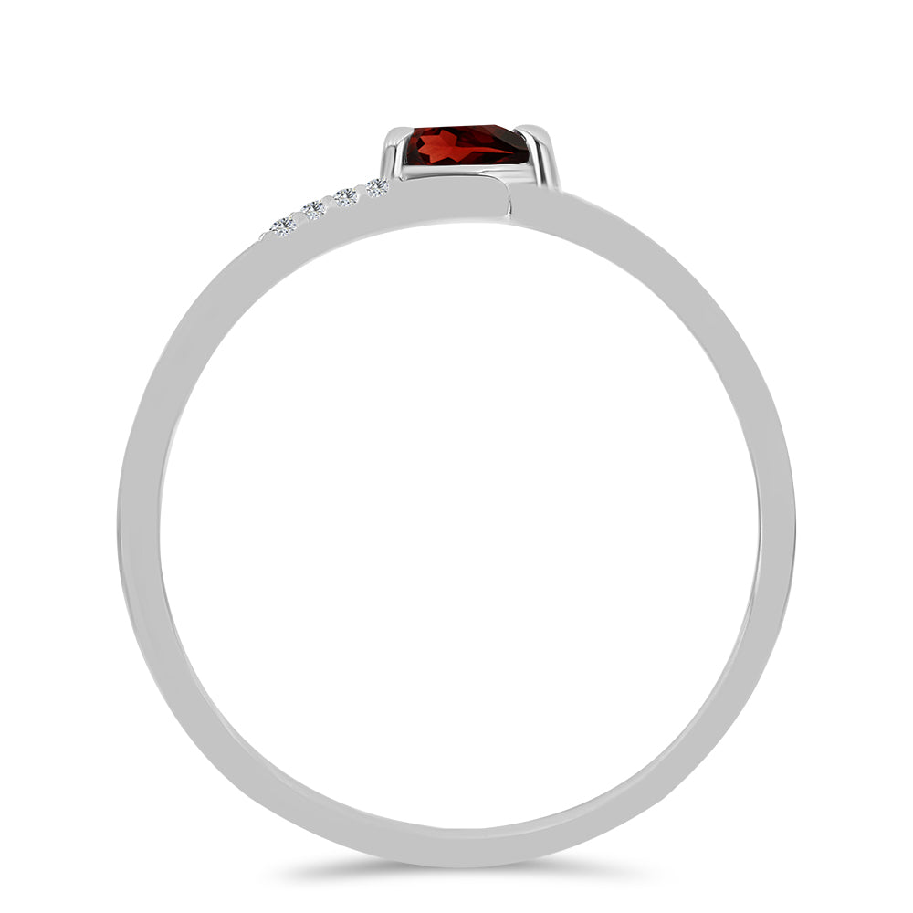 Strieborný Prsteň s Bartonským Granátom a Bielym Topásom 3 