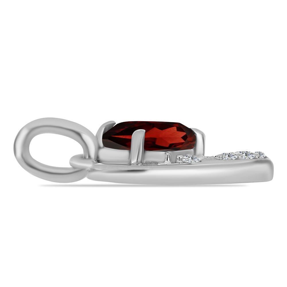 Strieborný Prívesok s Bartonským Granátom a Bielym Topásom 2 