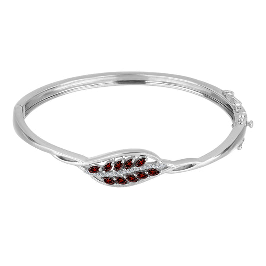 Strieborný Náramok s Bartonským Granátom a Bielym Topásom