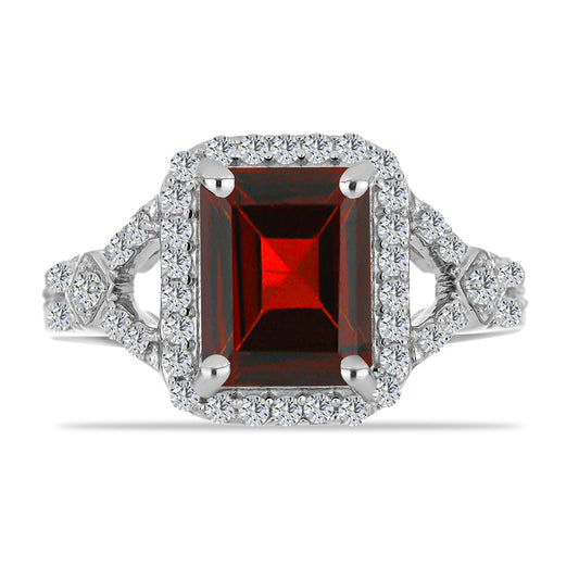 Strieborný Prsteň s Bartonským Granátom a Bielym Topásom