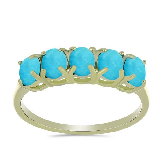 Pozlátený Strieborný Prsteň s so Sleeping Beauty Tyrkysom