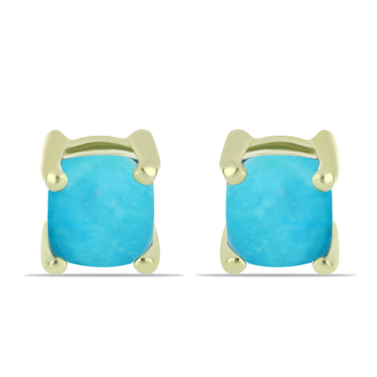 Pozlátené Strieborné Náušnice s so Sleeping Beauty Tyrkysom
