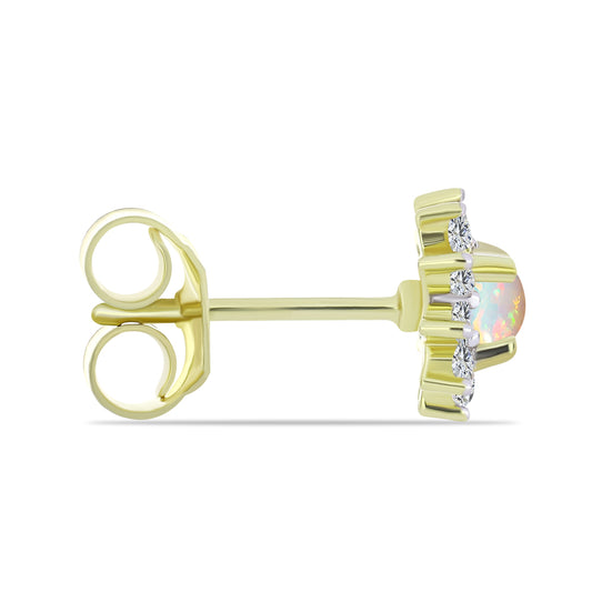 Pozlátené Strieborné Náušnice s Etiópskym Opálom z Lega Dembi a Bielym Topásom