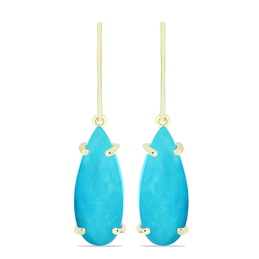 Pozlátené Strieborné Náušnice s so Sleeping Beauty Tyrkysom