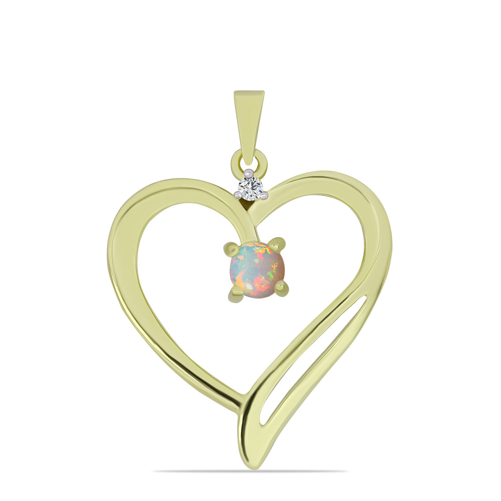 Pozlátený Strieborný Prívesok s Etiópskym Opálom z Lega Dembi a Bielym Topásom 1 