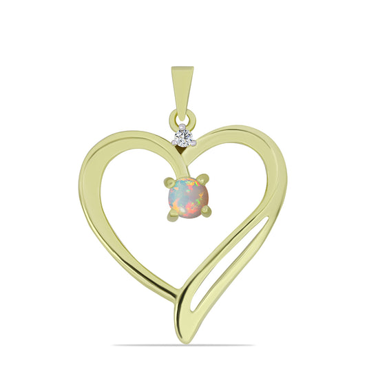 Pozlátený Strieborný Prívesok s Etiópskym Opálom z Lega Dembi a Bielym Topásom