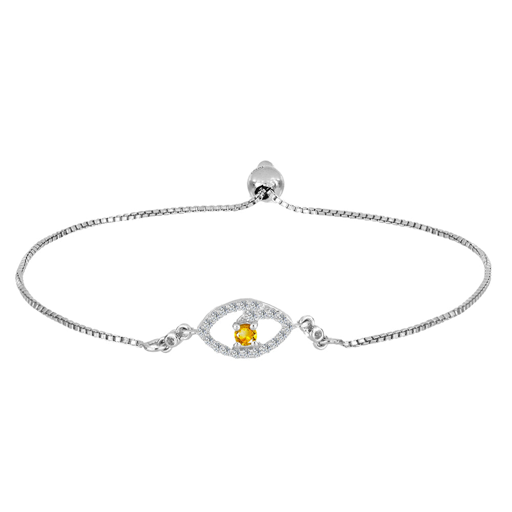 Strieborný Náramok s Uralským Citrínom a Bielym Topásom 1 