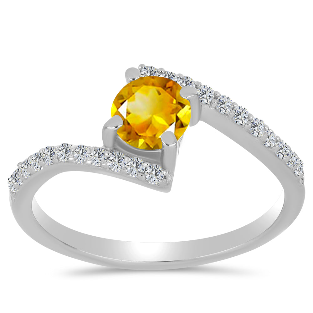 Strieborný Prsteň s Uralským Citrínom a Bielym Topásom 1 