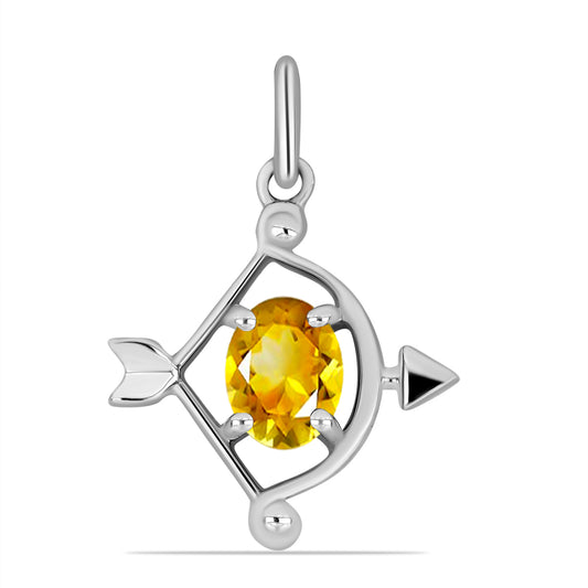 Strieborný Prívesok s Uralským Citrínom