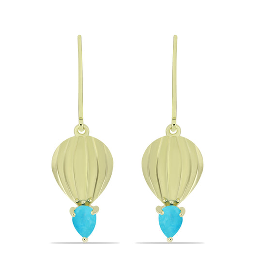 Pozlátené Strieborné Náušnice s so Sleeping Beauty Tyrkysom