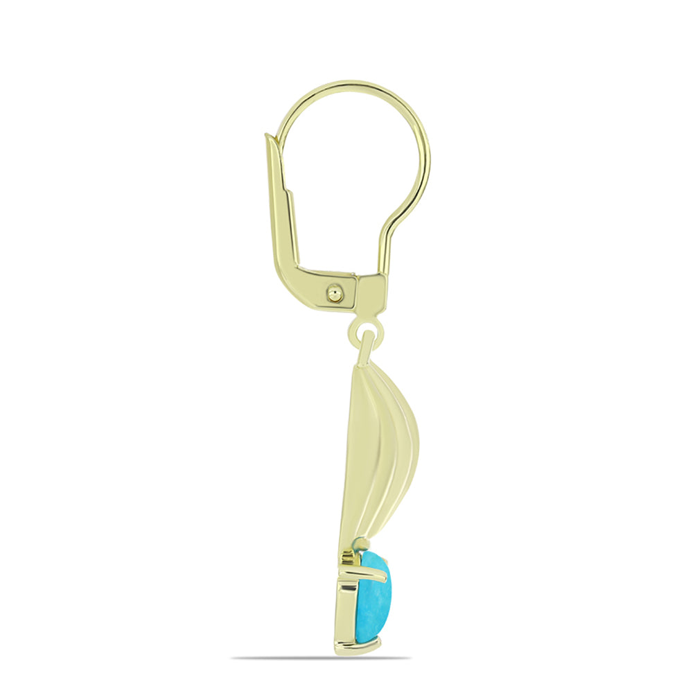 Pozlátené Strieborné Náušnice s so Sleeping Beauty Tyrkysom 2 