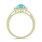 Pozlátený Strieborný Prsteň s so Sleeping Beauty Tyrkysom a Bielym Topásom