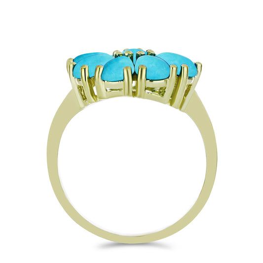 Pozlátený Strieborný Prsteň s so Sleeping Beauty Tyrkysom