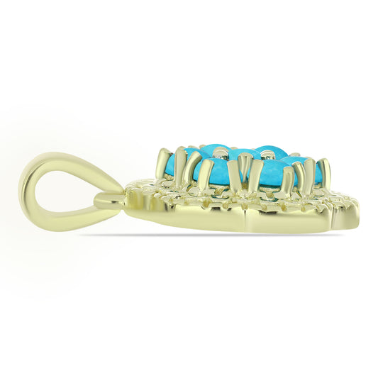 Pozlátený Strieborný Prívesok s so Sleeping Beauty Tyrkysom