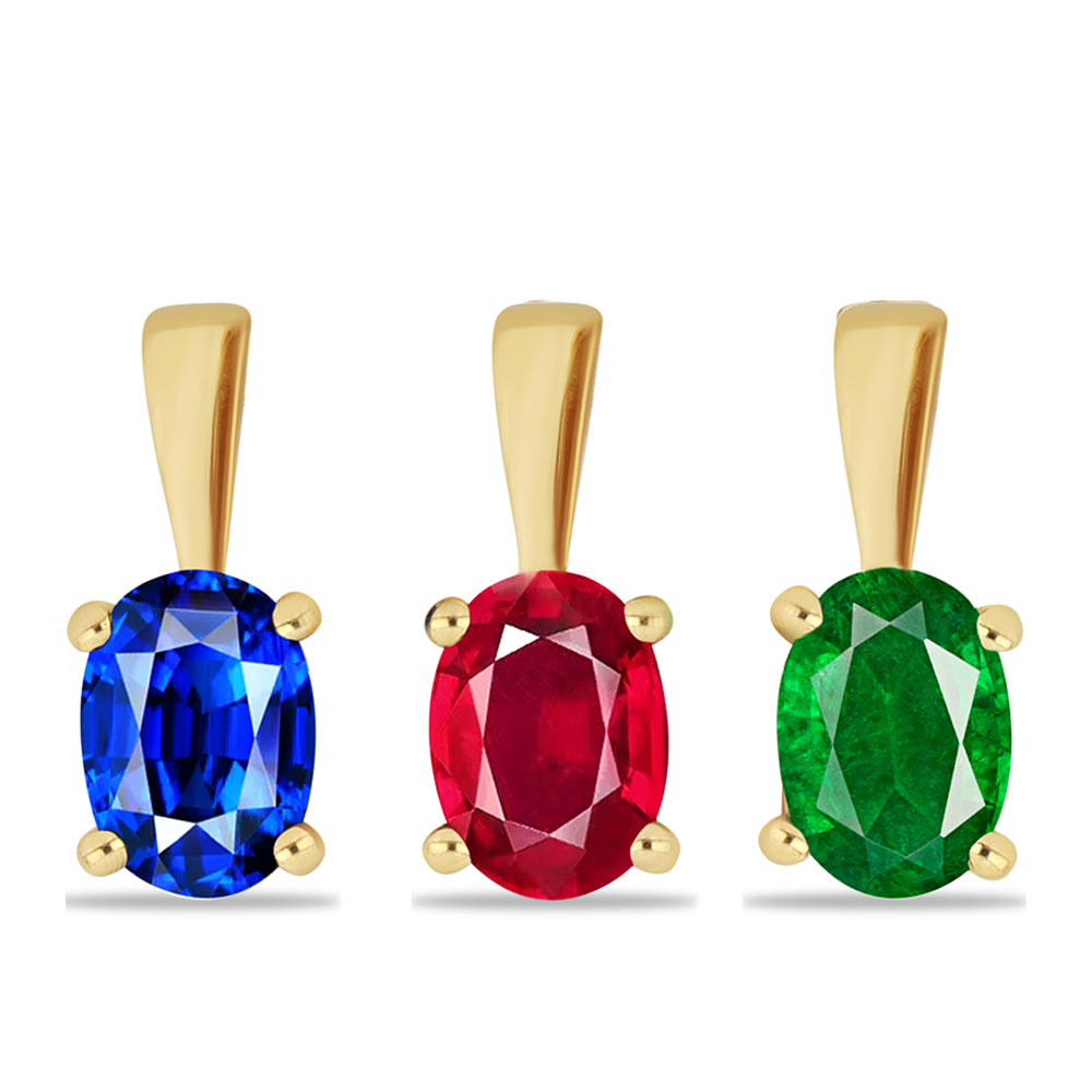 Pozlátené Strieborné Sada s Umelým Rubínom a Umelým Smaragdom ( Prívesok ) 1 