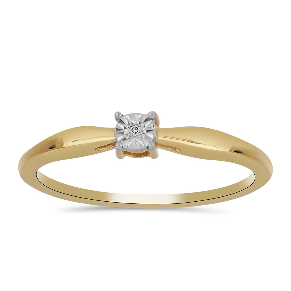 Pozlátený Strieborný Prsteň s Bielym Diamantom 3 