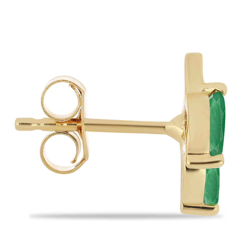 Pozlátené Strieborné Náušnice s Brazílskym Smaragdom 2 