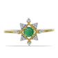 Pozlátený Strieborný Prsteň s Brazílskym Smaragdom a Bielym Zirkónom
