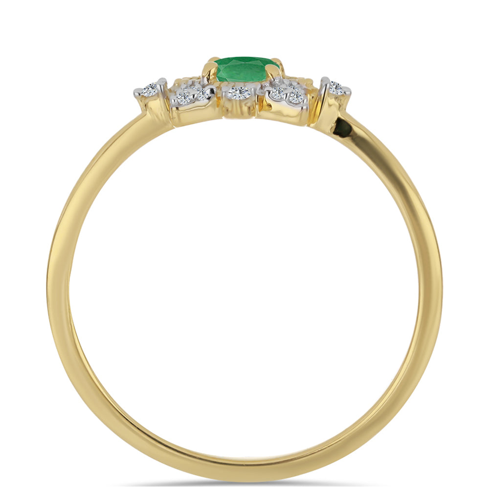Pozlátený Strieborný Prsteň s Brazílskym Smaragdom a Bielym Zirkónom 2 