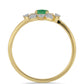 Pozlátený Strieborný Prsteň s Brazílskym Smaragdom a Bielym Zirkónom