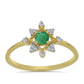 Pozlátený Strieborný Prsteň s Brazílskym Smaragdom a Bielym Zirkónom