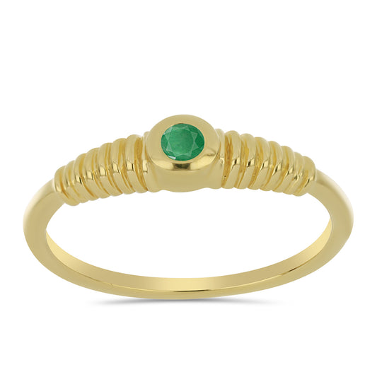 Pozlátený Strieborný Prsteň s Brazílskym Smaragdom