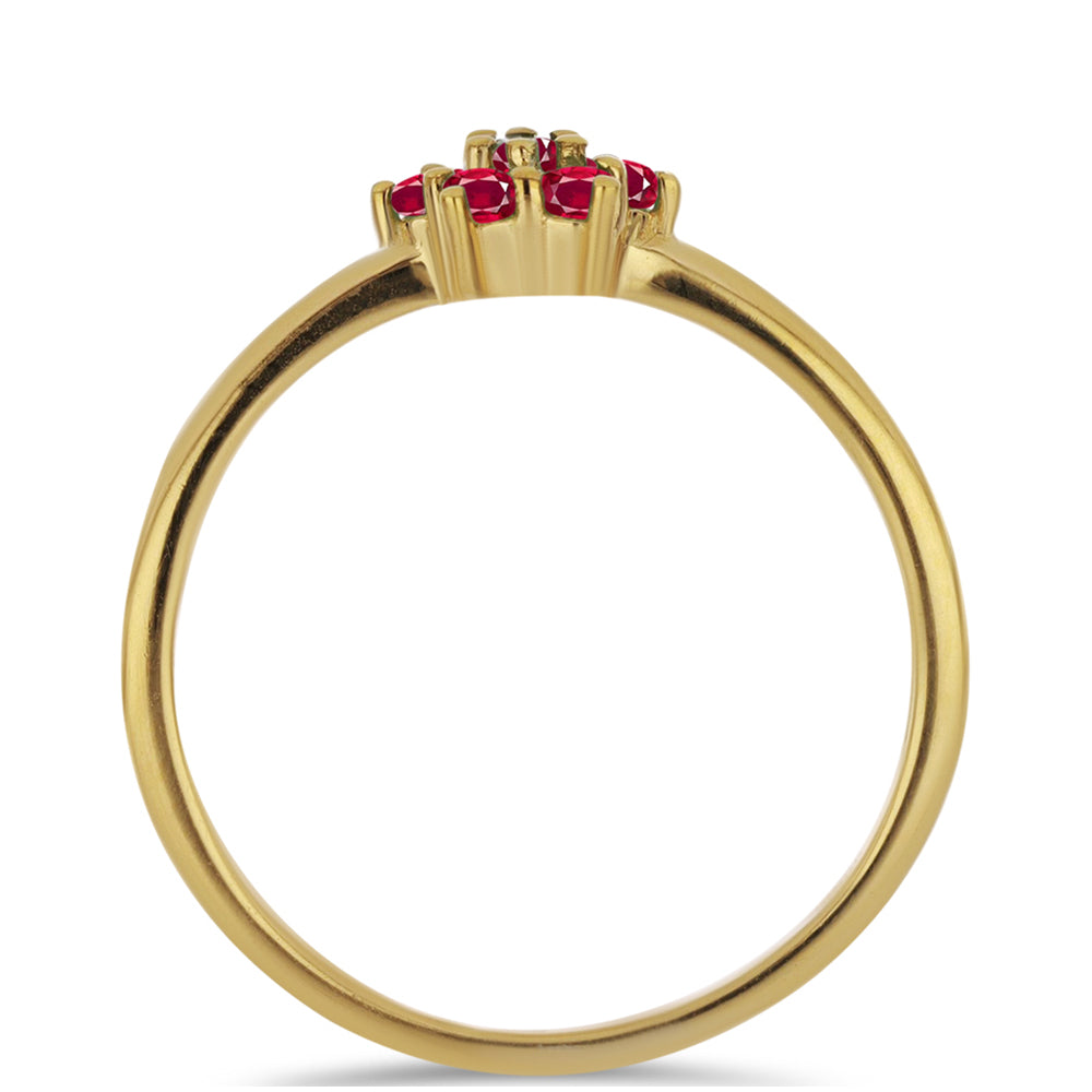 Pozlátený Strieborný Prsteň s Madagaskarským Rubínom