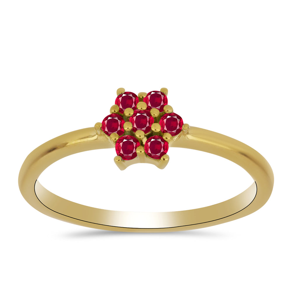 Pozlátený Strieborný Prsteň s Madagaskarským Rubínom 3 