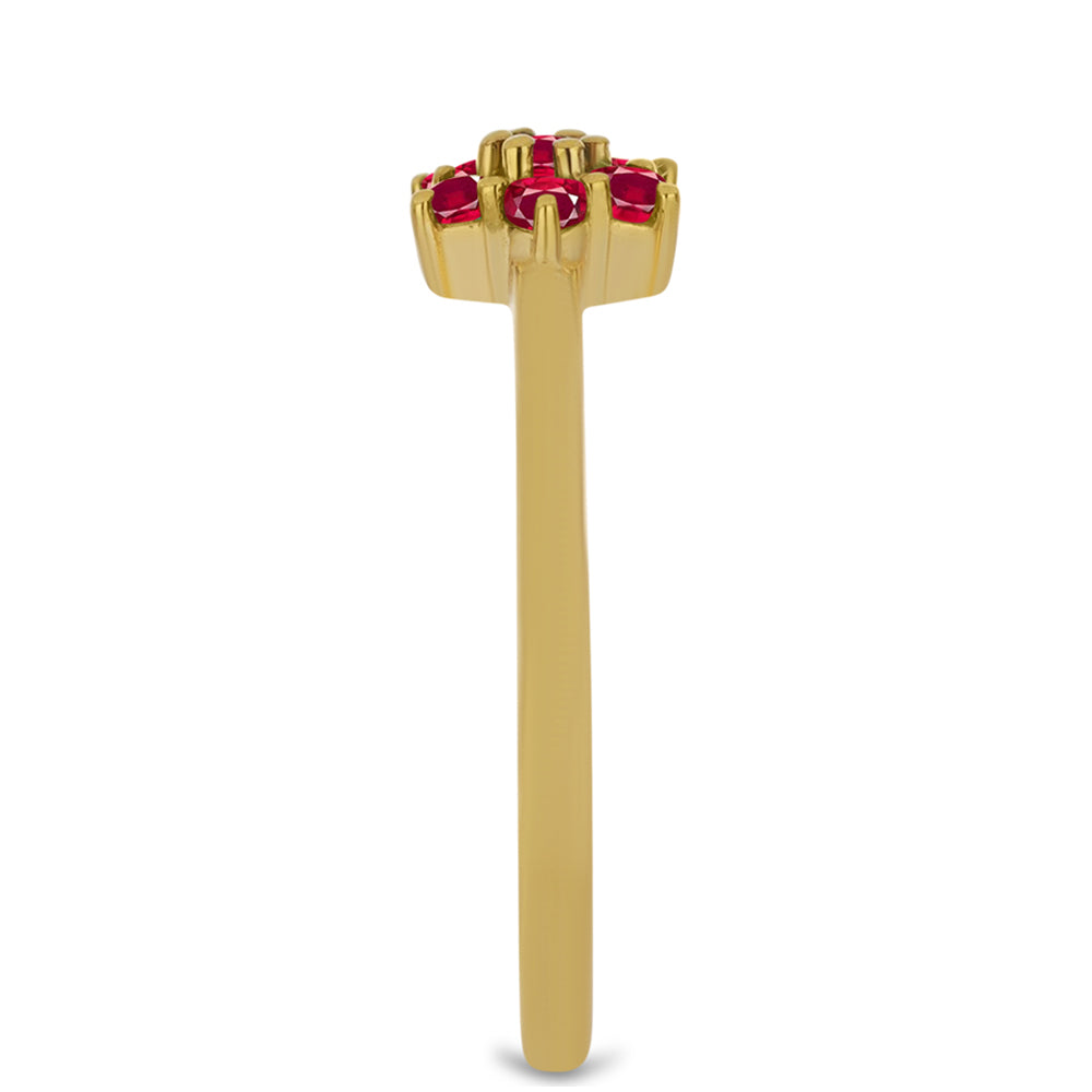 Pozlátený Strieborný Prsteň s Madagaskarským Rubínom 4 