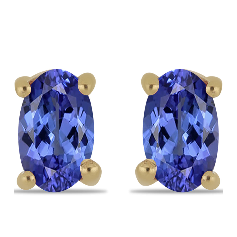 Pozlátené Strieborné Náušnice s Tanzanitom