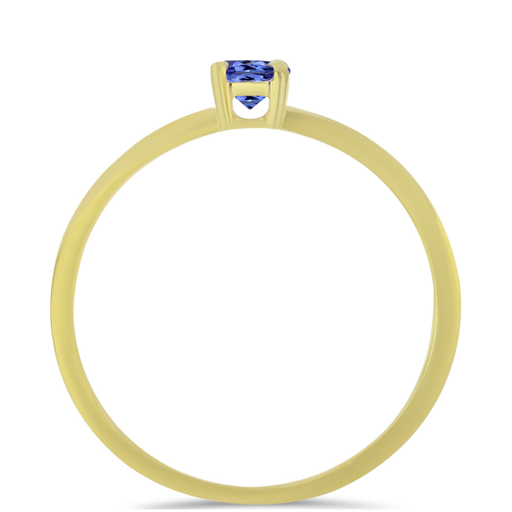 Pozlátený Strieborný Prsteň s Tanzanitom 2 