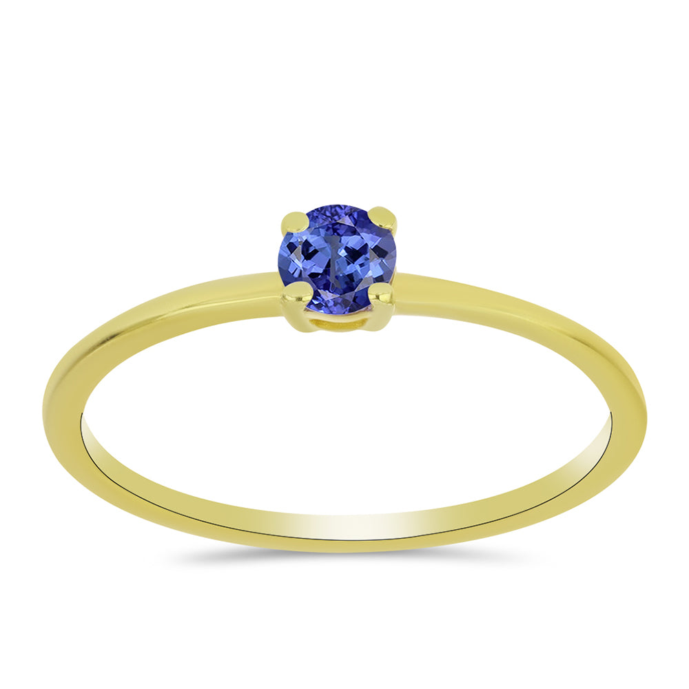 Pozlátený Strieborný Prsteň s Tanzanitom 3 