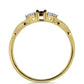 Pozlátený Strieborný Prsteň s Modrým Diamantom a Bielym Zirkónom