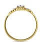 Pozlátený Strieborný Prsteň s Bielym Diamantom a Bielym Zirkónom